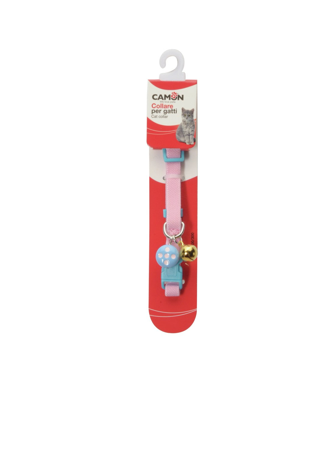 Collare elasticizzato bicolore Camon in nylon per gatti con campanellino, colore assortito Collare elasticizzato bicolore Camon in nylon per gatti con campanellino, colore assortito
